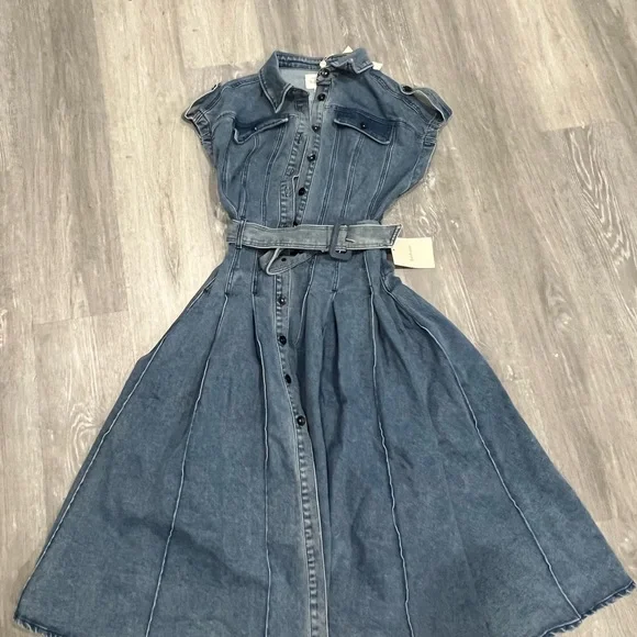 Walter Denim Midi Dress button down - Picture 8 of 8